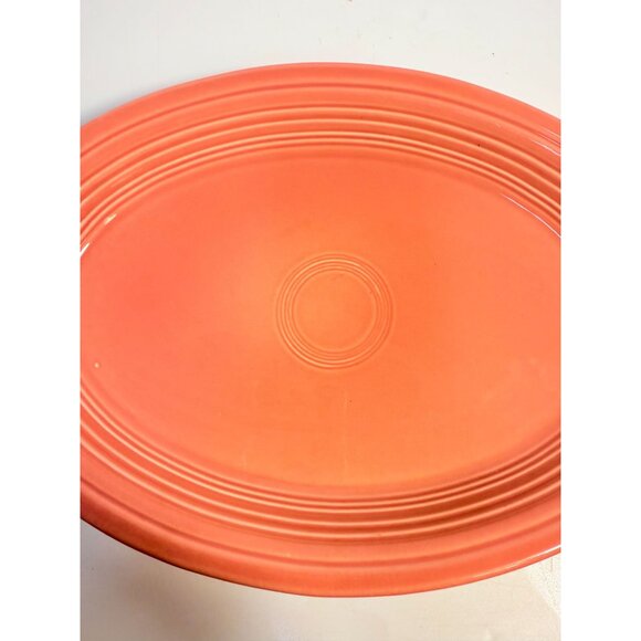 Fiestaware Rose Pink Oval Serving Platter Fiesta Plate Dish 13.5" Vintage Large - Picture 7 of 16